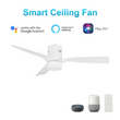 Striver 52" (3-Blade) White Flush Mount Best Smart Ceiling Fan w/ Dimmable LED Light, Works w/ Remote Control/Alexa/Google Home/Siri Load image into Gallery viewer, Striver 52" (3-Blade) White Flush Mount Best Smart Ceiling Fan w/ Dimmable LED Light, Works w/ Remote Control/Alexa/Google Home/Siri