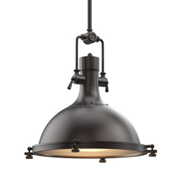 Industrial Pendant Light Fixture, Bronze Finish, Dome Shape, Includes Extension Rods 1x6 Industrial Pendant Light Fixture, Bronze Finish, Dome Shape, Includes Extension Rods 1x6