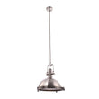 Industrial Pendant Light Fixture, Satin Nickel Finish, Dome Shape, Includes Extension Rods 1x6"+3x12", E26 Base - LEDMyPlace Load image into Gallery viewer, Industrial Pendant Light Fixture, Satin Nickel Finish, Dome Shape, Includes Extension Rods 1x6"+3x12", E26 Base - LEDMyPlace