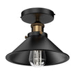 Industrial Style Semi - Flush Mount Lights, E26 Base, Matte Black with Antique Brass Finish, UL Listed, 3 Years Warranty - LEDMyPlace Load image into Gallery viewer, Industrial Style Semi - Flush Mount Lights, E26 Base, Matte Black with Antique Brass Finish, UL Listed, 3 Years Warranty - LEDMyPlace