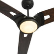 Innovator 52" 3 Blade Best Smart LED Ceiling Fan with Remote Control, Black/Dark Wood Pattern Finish, Works w/ Alexa/Google Home/Siri - LEDMyPlace Load image into Gallery viewer, Innovator 52" 3 Blade Best Smart LED Ceiling Fan with Remote Control, Black/Dark Wood Pattern Finish, Works w/ Alexa/Google Home/Siri - LEDMyPlace