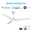 Innovator 52 in. White Best Smart Ceiling Fan w/ LED Light (2700K - 4000K) for Living Room/Dining Room/Bedroom, Works with Voice Control via Alexa/Google Home/Siri - LEDMyPlace Load image into Gallery viewer, Innovator 52 in. White Best Smart Ceiling Fan w/ LED Light (2700K - 4000K) for Living Room/Dining Room/Bedroom, Works with Voice Control via Alexa/Google Home/Siri - LEDMyPlace