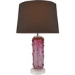 Jacinto Sculpted Translucent Glass Accent Best Table Lamp 27" - Rouge Pink/Chocolate Brown - LEDMyPlace Load image into Gallery viewer, Jacinto Sculpted Translucent Glass Accent Best Table Lamp 27" - Rouge Pink/Chocolate Brown - LEDMyPlace