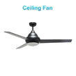 KENDRICK 52 inch 3 - Blade Best Ceiling Fan with LED Light Kit & Remote Control - Black/Black - LEDMyPlace Load image into Gallery viewer, KENDRICK 52 inch 3 - Blade Best Ceiling Fan with LED Light Kit & Remote Control - Black/Black - LEDMyPlace