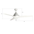 KENDRICK 52 inch 3 - Blade Best Ceiling Fan with LED Light Kit & Remote Control - White/White - LEDMyPlace Load image into Gallery viewer, KENDRICK 52 inch 3 - Blade Best Ceiling Fan with LED Light Kit & Remote Control - White/White - LEDMyPlace