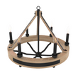 6-Light Farmhouse Chandelier Diam 26'', E12 Base, Matte black Finish Hardware with Nature Solid Ashwood Load image into Gallery viewer, 6-Light Farmhouse Chandelier Diam 26'', E12 Base, Matte black Finish Hardware with Nature Solid Ashwood