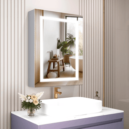 LED Lighted Bathroom Medicine Cabinet with Outlet, Double Sided Mirror, On/Off Switch, Surface Mount, Medicine Cabinet with LED Mirror, CRI 90+, Hector Style LED Lighted Bathroom Medicine Cabinet with Outlet, Double Sided Mirror, On/Off Switch, Surface Mount, Medicine Cabinet with LED Mirror, CRI 90+, Hector Style