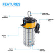 LED Temporary Work Lights with Cage, 150W 5000K 18000LM Plug and Play, Linkable, Jobsite Lighting, IP64, Portable Hanging Work Construction Light - LEDMyPlace Load image into Gallery viewer, LED Temporary Work Lights with Cage, 150W 5000K 18000LM Plug and Play, Linkable, Jobsite Lighting, IP64, Portable Hanging Work Construction Light - LEDMyPlace