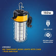 LED Temporary Work Lights with Cage, 150W 5000K 18000LM Plug and Play, Linkable, Jobsite Lighting, IP64, Portable Hanging Work Construction Light - LEDMyPlace Load image into Gallery viewer, LED Temporary Work Lights with Cage, 150W 5000K 18000LM Plug and Play, Linkable, Jobsite Lighting, IP64, Portable Hanging Work Construction Light - LEDMyPlace