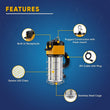 LED Temporary Work Lights with Cage, 150W 5000K 18000LM Plug and Play, Linkable, Jobsite Lighting, IP64, Portable Hanging Work Construction Light - LEDMyPlace Load image into Gallery viewer, LED Temporary Work Lights with Cage, 150W 5000K 18000LM Plug and Play, Linkable, Jobsite Lighting, IP64, Portable Hanging Work Construction Light - LEDMyPlace