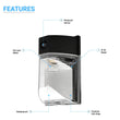 LED Wall Pack Lights with Dusk - to - Dawn Photocell, 13W/18W/26W Wattage Adjustable, 3000K/4000K/5700K CCT Changeable, IP65 Waterproof Outdoor Wall Light Fixture, Commercial Security Lighting - LEDMyPlace Load image into Gallery viewer, LED Wall Pack Lights with Dusk - to - Dawn Photocell, 13W/18W/26W Wattage Adjustable, 3000K/4000K/5700K CCT Changeable, IP65 Waterproof Outdoor Wall Light Fixture, Commercial Security Lighting - LEDMyPlace