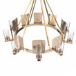 12-Light Ring Chandelier Ceiling Light in Brass Finish with Clear Glass, Diam 50" Height 39", 120V, Bulb Type B10, Socket Type E12, Max wattage Per Socket 60W Load image into Gallery viewer, 12-Light Ring Chandelier Ceiling Light in Brass Finish with Clear Glass, Diam 50" Height 39", 120V, Bulb Type B10, Socket Type E12, Max wattage Per Socket 60W