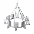 12-Light Ring Chandelier Ceiling Light in Chrome Finish with Clear Glass, Diam 50" Height 39", 120V, Bulb Type B10, Socket Type E12, Max wattage Per Socket 60W Load image into Gallery viewer, 12-Light Ring Chandelier Ceiling Light in Chrome Finish with Clear Glass, Diam 50" Height 39", 120V, Bulb Type B10, Socket Type E12, Max wattage Per Socket 60W