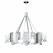 12-Light Ring Chandelier Ceiling Light in Chrome Finish with Clear Glass, Diam 50" Height 39", 120V, Bulb Type B10, Socket Type E12, Max wattage Per Socket 60W Load image into Gallery viewer, 12-Light Ring Chandelier Ceiling Light in Chrome Finish with Clear Glass, Diam 50" Height 39", 120V, Bulb Type B10, Socket Type E12, Max wattage Per Socket 60W