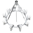 12-Light Ring Chandelier Ceiling Light in Chrome Finish with Clear Glass, Diam 50" Height 39", 120V, Bulb Type B10, Socket Type E12, Max wattage Per Socket 60W Load image into Gallery viewer, 12-Light Ring Chandelier Ceiling Light in Chrome Finish with Clear Glass, Diam 50" Height 39", 120V, Bulb Type B10, Socket Type E12, Max wattage Per Socket 60W