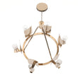 6-Light Ring Chandelier Ceiling Light In Brass Finish with Clear Glass, E12 Base, Width 28" Height 22", 120V, Bulb Type B10, Socket type E12, Max wattage Per Socket 60W Load image into Gallery viewer, 6-Light Ring Chandelier Ceiling Light In Brass Finish with Clear Glass, E12 Base, Width 28" Height 22", 120V, Bulb Type B10, Socket type E12, Max wattage Per Socket 60W