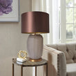 Lola Big Sculpted Glass Best Table Lamp 30" - Spiced Apricot/Chocolate Brown - LEDMyPlace Load image into Gallery viewer, Lola Big Sculpted Glass Best Table Lamp 30" - Spiced Apricot/Chocolate Brown - LEDMyPlace