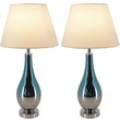 Lola Ombre Droplet Glass Best Table Lamp 28" - Blue Chrome Ombre/Creme (Set of 2) - LEDMyPlace Load image into Gallery viewer, Lola Ombre Droplet Glass Best Table Lamp 28" - Blue Chrome Ombre/Creme (Set of 2) - LEDMyPlace