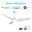 Trailblazer (3-Blade) Best Smart Ceiling Fan with Dimmable LED Light, White/Marble Pattern, Works w/ Remote Control/Alexa/Google Home/Siri Load image into Gallery viewer, Trailblazer (3-Blade) Best Smart Ceiling Fan with Dimmable LED Light, White/Marble Pattern, Works w/ Remote Control/Alexa/Google Home/Siri