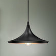Matte Black Pendant Light Fixture, Trumpet - Shaped, E26 Base, Steel Body, UL Listed - LEDMyPlace Load image into Gallery viewer, Matte Black Pendant Light Fixture, Trumpet - Shaped, E26 Base, Steel Body, UL Listed - LEDMyPlace