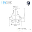 Modern - Double Ring Chandelier With Unique Shade, 115W, 3000K, 5750LM, Dimmable, Pendant Mounting, Aluminum Body Finish - LEDMyPlace Load image into Gallery viewer, Modern - Double Ring Chandelier With Unique Shade, 115W, 3000K, 5750LM, Dimmable, Pendant Mounting, Aluminum Body Finish - LEDMyPlace