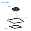 Modern Two - Tier Square Chandelier Lighting, 54W, 3000K, 3016LM, Dimension : 19.7''L×19.7''W×55''H - LEDMyPlace Load image into Gallery viewer, Modern Two - Tier Square Chandelier Lighting, 54W, 3000K, 3016LM, Dimension : 19.7''L×19.7''W×55''H - LEDMyPlace