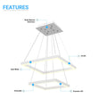Modern Two - Tier Square Chandelier Lighting, 54W, 3000K, 3016LM, Dimension : 19.7''L×19.7''W×55''H - LEDMyPlace Load image into Gallery viewer, Modern Two - Tier Square Chandelier Lighting, 54W, 3000K, 3016LM, Dimension : 19.7''L×19.7''W×55''H - LEDMyPlace