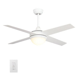NEVA 52 inch 4-Blade Best Smart Ceiling Fan with LED Light Kit & Best Smart Wall Switch - White/White NEVA 52 inch 4-Blade Best Smart Ceiling Fan with LED Light Kit & Best Smart Wall Switch - White/White