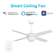 Nova 48 - inch Indoor Best Smart Ceiling Fan with LED Light Kit & Wall Control, Works with Alexa/Google Home/Siri - LEDMyPlace Load image into Gallery viewer, Nova 48 - inch Indoor Best Smart Ceiling Fan with LED Light Kit & Wall Control, Works with Alexa/Google Home/Siri - LEDMyPlace