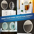 Oval LED Lighted Bathroom Vanity Mirror, Touch Switch, Anti - Fog Wall Mounted Makeup Mirror & CCT Remembrance, CRI 90+, LED Oval Mirror for Bathroom, Lunar Style - LEDMyPlace Load image into Gallery viewer, Oval LED Lighted Bathroom Vanity Mirror, Touch Switch, Anti - Fog Wall Mounted Makeup Mirror & CCT Remembrance, CRI 90+, LED Oval Mirror for Bathroom, Lunar Style - LEDMyPlace