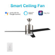 Raiden 52 Inch 3 - Blade Best Smart Ceiling Fan With Led Light Kit & Best Smart Wall Switch - Silver/Black & Light Wood (Reversible Blades) - LEDMyPlace Load image into Gallery viewer, Raiden 52 Inch 3 - Blade Best Smart Ceiling Fan With Led Light Kit & Best Smart Wall Switch - Silver/Black & Light Wood (Reversible Blades) - LEDMyPlace