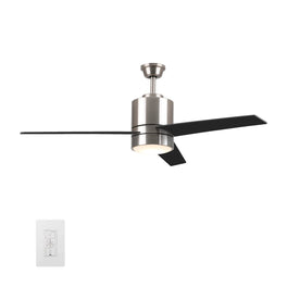 Raiden 52 Inch 3-Blade Best Smart Ceiling Fan With Led Light Kit & Best Smart Wall Switch - Silver/Black & Light Wood (Reversible Blades) Raiden 52 Inch 3-Blade Best Smart Ceiling Fan With Led Light Kit & Best Smart Wall Switch - Silver/Black & Light Wood (Reversible Blades)