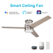 Ranger 52 In. Flush Mount Best Smart Ceiling Fan with Led Light Kit & Best Smart Wall Switch, Works w/ Alexa/google Home/siri, Silver/light Wooden Pattern ( 3 - Blade ) - LEDMyPlace Load image into Gallery viewer, Ranger 52 In. Flush Mount Best Smart Ceiling Fan with Led Light Kit & Best Smart Wall Switch, Works w/ Alexa/google Home/siri, Silver/light Wooden Pattern ( 3 - Blade ) - LEDMyPlace