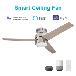 Ranger 52 In. Flush Mount Best Smart Ceiling Fan with Led Light Kit & Best Smart Wall Switch, Works w/ Alexa/google Home/siri, Silver/light Wooden Pattern ( 3-Blade ) Ranger 52 In. Flush Mount Best Smart Ceiling Fan with Led Light Kit & Best Smart Wall Switch, Works w/ Alexa/google Home/siri, Silver/light Wooden Pattern ( 3-Blade )