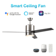 Ranger 52 In. Silver/black Led Indoor/outdoor Best Smart Ceiling Fan with Light Kit, Works w/ Alexa/Google Home/Siri, Wifi Ceiling Fan W/ Best Smart Wall Switch (3 - Blade) - LEDMyPlace Load image into Gallery viewer, Ranger 52 In. Silver/black Led Indoor/outdoor Best Smart Ceiling Fan with Light Kit, Works w/ Alexa/Google Home/Siri, Wifi Ceiling Fan W/ Best Smart Wall Switch (3 - Blade) - LEDMyPlace