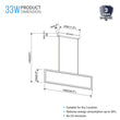 Rectangular Chandelier LED For Office Kitchen Dining Room, 33W, 3000K, 1650LM, LED Pendant Lighting with Matte Black Body Finish, Dimmable, 1 - Light - LEDMyPlace Load image into Gallery viewer, Rectangular Chandelier LED For Office Kitchen Dining Room, 33W, 3000K, 1650LM, LED Pendant Lighting with Matte Black Body Finish, Dimmable, 1 - Light - LEDMyPlace