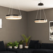 Round Chandelier, Matte Black + Wood Finish, 33W, 3000K (Warm White), 961 Lumens, Dimmable Pendant - LEDMyPlace Load image into Gallery viewer, Round Chandelier, Matte Black + Wood Finish, 33W, 3000K (Warm White), 961 Lumens, Dimmable Pendant - LEDMyPlace