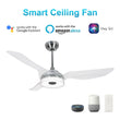 Icebreaker 52 in. Silver Best Smart Ceiling Fan w/ Dimmable LED Light, WiFi Fan Work with Alexa/Google Home/Siri/Remote Control (3-Blade) Load image into Gallery viewer, Icebreaker 52 in. Silver Best Smart Ceiling Fan w/ Dimmable LED Light, WiFi Fan Work with Alexa/Google Home/Siri/Remote Control (3-Blade)