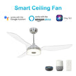 Icebreaker 56 in. (3-Blade) Indoor/Outdoor Best Smart Ceiling Fan w/ Dimmable LED Light(Set of 2), Silver Finish Works w/ Alexa/Google Home/Siri Load image into Gallery viewer, Icebreaker 56 in. (3-Blade) Indoor/Outdoor Best Smart Ceiling Fan w/ Dimmable LED Light(Set of 2), Silver Finish Works w/ Alexa/Google Home/Siri