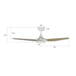 Trailblazer 52 In. indoor/outdoor 3-Blade Best Smart Ceiling Fan with Light , Remote Control, White Wooden Pattern W/ Alexa/Google Home Compatible Load image into Gallery viewer, Trailblazer 52 In. indoor/outdoor 3-Blade Best Smart Ceiling Fan with Light , Remote Control, White Wooden Pattern W/ Alexa/Google Home Compatible