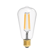 ST18 Dimmable Straight Filament Vintage Edison LED Light Bulb, 6W, 2700K, 600LM, 120V/60Hz, 4 - filament, E26, Clear, Warm Amber Light - LEDMyPlace Load image into Gallery viewer, ST18 Dimmable Straight Filament Vintage Edison LED Light Bulb, 6W, 2700K, 600LM, 120V/60Hz, 4 - filament, E26, Clear, Warm Amber Light - LEDMyPlace
