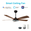 Striker 52 in. 5 - Blade Best Smart Ceiling Fan with Dimmable LED Light, Black/Fine Wood Grain Finish, Works w/ Remote Control/Alexa/Google Home/Siri - LEDMyPlace Load image into Gallery viewer, Striker 52 in. 5 - Blade Best Smart Ceiling Fan with Dimmable LED Light, Black/Fine Wood Grain Finish, Works w/ Remote Control/Alexa/Google Home/Siri - LEDMyPlace