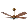 Striker 52 in. 5 - Blade Best Smart Ceiling Fan with Dimmable LED Light, Gold/Wood Grain Finish, Works w/ Remote Control/Alexa/Google Home/Siri - LEDMyPlace Load image into Gallery viewer, Striker 52 in. 5 - Blade Best Smart Ceiling Fan with Dimmable LED Light, Gold/Wood Grain Finish, Works w/ Remote Control/Alexa/Google Home/Siri - LEDMyPlace