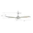 Striker 52 in. 5 - Blade Best Smart Ceiling Fan with Dimmable LED Light, White/Light Wood Finish, Works w/ Remote Control/Alexa/Google Home/Siri - LEDMyPlace Load image into Gallery viewer, Striker 52 in. 5 - Blade Best Smart Ceiling Fan with Dimmable LED Light, White/Light Wood Finish, Works w/ Remote Control/Alexa/Google Home/Siri - LEDMyPlace