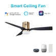 Striver 52" (3 - Blade) White Flush Mount Best Smart Ceiling Fan w/ Dimmable LED Light, Works w/ Remote Control/Alexa/Google Home/Siri - LEDMyPlace Load image into Gallery viewer, Striver 52" (3 - Blade) White Flush Mount Best Smart Ceiling Fan w/ Dimmable LED Light, Works w/ Remote Control/Alexa/Google Home/Siri - LEDMyPlace