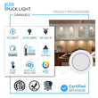 Swivel LED Puck Lights Kit with ETL List, Recessed or Surface Mount Design, CRI90, 3 - Piece Kit With 12V Adaptor & Touch Dimmer, Linkable, 3x3.5 Watts, 750 Lumens, White - LEDMyPlace Load image into Gallery viewer, Swivel LED Puck Lights Kit with ETL List, Recessed or Surface Mount Design, CRI90, 3 - Piece Kit With 12V Adaptor & Touch Dimmer, Linkable, 3x3.5 Watts, 750 Lumens, White - LEDMyPlace
