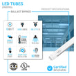 T8 4ft LED Tube/Bulb - Glass 18W 1800 Lumens 4000K Frosted, Single Ended Power - Ballast Bypass - LEDMyPlace Load image into Gallery viewer, T8 4ft LED Tube/Bulb - Glass 18W 1800 Lumens 4000K Frosted, Single Ended Power - Ballast Bypass - LEDMyPlace