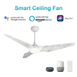 Trailblazer (3-Blade) Best Smart Ceiling Fan with Dimmable LED Light, White/Marble Pattern, Works w/ Remote Control/Alexa/Google Home/Siri Trailblazer (3-Blade) Best Smart Ceiling Fan with Dimmable LED Light, White/Marble Pattern, Works w/ Remote Control/Alexa/Google Home/Siri