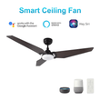 Trailblazer 52 In. Wi - Fi Best Smart Ceiling Fan w/ Remote Control & LED Light, Alexa/Siri/Google Home Compatible, Black/dark Wooden Pattern (3 - Blade) - LEDMyPlace Load image into Gallery viewer, Trailblazer 52 In. Wi - Fi Best Smart Ceiling Fan w/ Remote Control & LED Light, Alexa/Siri/Google Home Compatible, Black/dark Wooden Pattern (3 - Blade) - LEDMyPlace