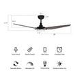 Trailblazer 52 In. Wi - Fi Best Smart Ceiling Fan w/ Remote Control & LED Light, Alexa/Siri/Google Home Compatible, Black/dark Wooden Pattern (3 - Blade) - LEDMyPlace Load image into Gallery viewer, Trailblazer 52 In. Wi - Fi Best Smart Ceiling Fan w/ Remote Control & LED Light, Alexa/Siri/Google Home Compatible, Black/dark Wooden Pattern (3 - Blade) - LEDMyPlace